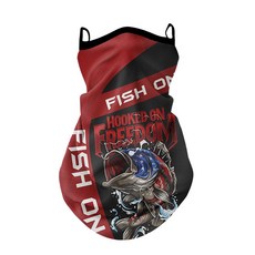 防曬面罩 冰絲騎行面巾 掛耳透氣圍脖 春夏季戶外防曬騎車面罩 男女款時尚夏天, 冰絲花型機車面罩【紅藍魚頭】1個, 1個