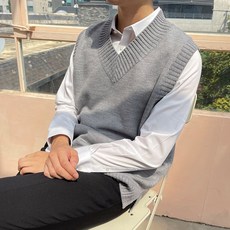 側開衩素色寬鬆版型針織背心 DLTWT23017