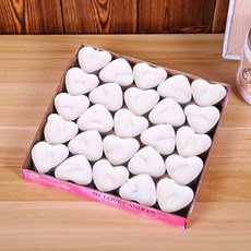 GD居家批發購物 無煙小蠟燭 溫茶蠟燭 禮佛 浪漫告白 情人節 贈品 氣氛, 1個, 愛心-白 (滿50個送盒裝)