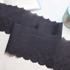 레이스여왕 단면 면자수레이스 벚꽃송이 레이스 폭 11.5cm X 90cm 국내제작, 진회색, 1개