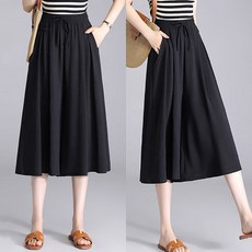 데일리쮸 여성 7부 밴딩 와이드팬츠