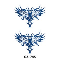 個性紋身貼半永久草本防水防汗仿真刺青字母貼, 1個, GZ-745,110*180mm