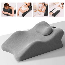 Lunoire 편안한 휴식 메모리폼 베개 목 어깨 지지 통기성 좋은 침대 사무실용 건강 베개, 1개, 연 그레이