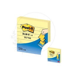 3M 포스트잇 팝업 노랑 라인노트 100매x1패드 76x76mm 리필 북마커 정리 공부 학용품 직장인 데스크테리어