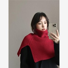 여성용 울 터틀넥 풀오버 숄 니트 스카프 케이프 어깨 보호 넥워머