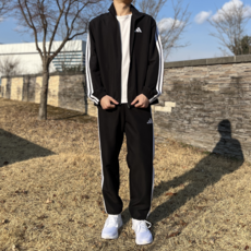 아디다스 SWTT 남성 우븐 트레이닝 상하의 세트 러닝 축구 스포츠 트레이닝 운동복 블랙