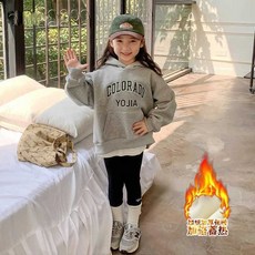 小不點兒 【110-170碼】中大女童刷毛連帽上衣外套 童裝女童衛衣加絨秋冬款 新款兒童連帽上衣加厚中大童打底衫潮