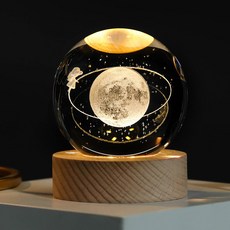 물수정 우주 조명 인테리어 눈송이 집들이선물 물멍 수정구슬, 8cm 스페이스 워밍업 라이트 스탠드 (선물세트 포장)
