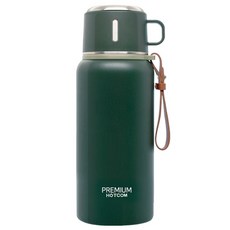 핫콤 대용량 원터치 캠핑 보온보냉병 700ml, 다크그린, 1개