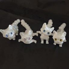 台灣出貨 3D打印 玩具 3D打印布偶貓全身關節可動擺件模型自由擺動創意兒童玩具動物 抖音爆款, 1個, 白色