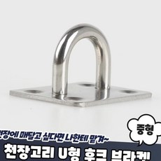 천장 타공 브라켓 걸고리 거치대 U형 중형 석고보드 천장고리 스텐 후크, 상세페이지 참조, 1개