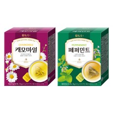 [1+1묶음] 담터 캐모마일 & 페퍼민트 허브차 10티백, <코스모랑EA> 1, 1, 10개입