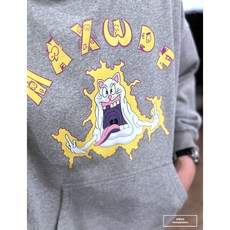 老爺有喜 重磅驚嚇貓刷毛帽T-淺灰(NOF2311D001), 1個