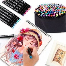 미술 마카세트 디자인 마카펜 드로잉펜 168색, 마카펜-168색