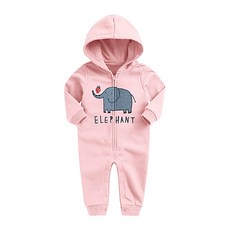 베베니즈 신생아용 애니멀 기모 집업후드 우주복