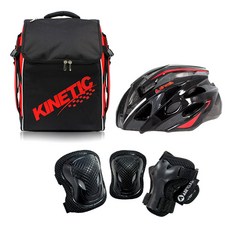 에어워크 성인 인라인 블루 보호장구 보호장비 세트인라인가방+헬멧+100보호대, 레드L, 레드+블랙, 1개