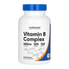 뉴트리코스트 비타민 B 복합체 462mg 120캡슐 아스코르브산 리보플라빈 엽산 이노시톨, 1개, 120정