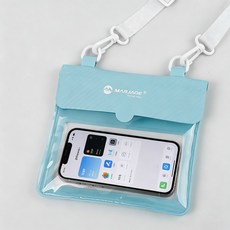 MARJAQE 觸屏手機防水袋 大容量 單肩包 游泳 潛水 漂流, 藍色, 1個