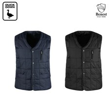 럭스골프 베네스트 남성용 덕다운 스퀘어 퀼팅 브이넥 조끼 NBE20A301