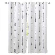 화살표 흰색 배경 블랙 아웃 커튼 침실 거실 장식 창 처리, B. 그로멧 탑