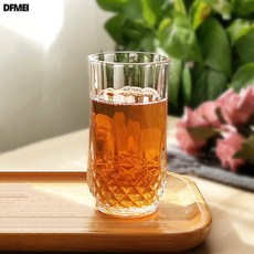 DFMEI 玻璃杯早餐杯蓋勺牛奶杯咖啡啤酒甜品杯托盤簡約, 1個