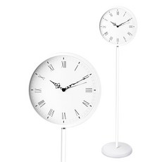 스탠딩시계 홈데코 서재 침실 장식품 화이트 키큰 아날로그, 12inch, 화이트클래식로마