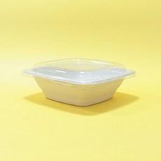 EG-24 펄프 정사각트레이 일회용 종이도시락 샐러드포장용기, 1세트, 25개