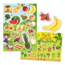 플레이맥스 콩순이 고무자석퍼즐+배경판 자석교구, 1개, 16피스