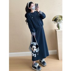 임부복 세트 봄가을 출근룩 루즈핏 긴팔 캐주얼 임산부 투피스 편안한 착용감