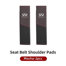 인피니티 가죽 카시트 벨트 투톤 스플라이싱 어깨 보호 패드, 1개, 12. Mocha-1pc