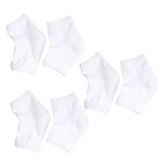 足部鞋墊後跟保護保濕襪白色3雙裝, 白色, 3組