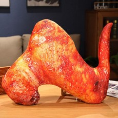 바베큐 소시지 인형 음식 모양 쿠션 인테리어 소품 선물 봉제 베개, 통날개구이 65x45cm, 탈부착이 가능한 지퍼가 있어, 1개
