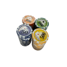 撲克籌碼組 德州撲克專用 提升遊戲體驗, 澳門澳門專門雙色加重籌碼Set 80片, 1套