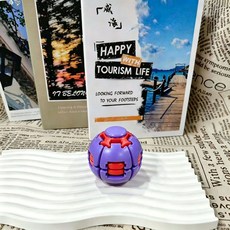 햄버거 볼 타입 회전 피젯 토이 손가락 누르기 데스크 장난감, 1개, 퍼플
