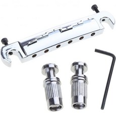 일렉트릭 기타용 소형 통합 브릿지 새들 테일피스 교체 부품, 은색