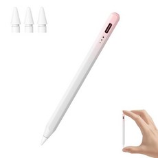 아이패드 펜슬 10세대용 스타일러스 펜 손바닥 제거 및 기울기 감도 6/7/8/9/10/A16 에어 3/4/5/M2/M3 프로 11인치/12.9인치/M4 미니 5/6/, 핑크