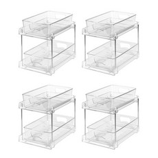 浴室櫃下收納分層架 衛生間洗漱台櫃子抽拉式收納 廚房下水槽置物架, 2層4個裝, 1個