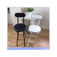 접이식 스툴 홈바 폴딩 높은 바체어 주방 스탠딩 계산원 60cm 블랙, 55cm 화이트