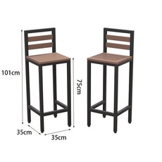 베란다 창가 홈카페 바테이블 의자 세트 긴 책상 높은 식탁 거실 아파트 테라스 아일랜드, C. 정사각형 튜브 의자 2개