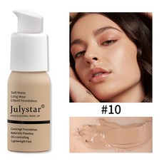 JulyStar 柔霧長效粉底液 歐美專業彩妝 防水持久遮瑕, 1個, 銷售，購買等同默認公司免責申明）,30ml