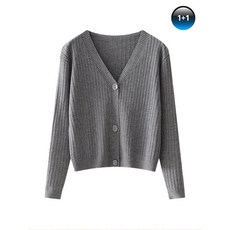 클라쎄 [1+1] 클라셰 브이핏하프버튼가디건_B5S0369_SET