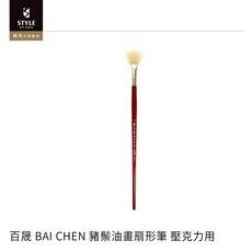 時代中西畫材 百晟 BAI CHEN 豬鬃油畫扇形筆 壓克力用, 1個, 10號