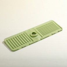可折邊硅膠瀝水墊 45x10cm 廚房水槽專用排水墊 臺面防濺接水擋水墊, 1個, 【38*12cm】綠色瀝水墊