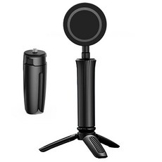 1상2템 360도 회전 맥세이프 미니 삼각대 기내용 거치대, 블랙