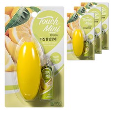 리빙굿 터치미니 화장실 방향제 본품, 13ml, 4개, 상큼한 레몬향