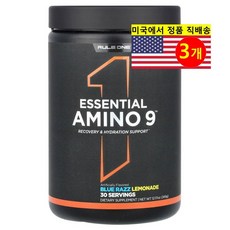 Rule One Proteins 에센셜 아미노산 9 파우더 블루 라즈 레모네이드 맛 Essential Amino 9 345g, 3개