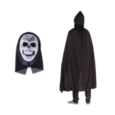 weitao 할로윈 코스튬 공포 가면 + 후드 망토 2종세트 할로윈 할로윈데이 파티 의상 남녀공용