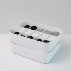 1+1 백화상점 양말 속옷 수납 정리함 서랍장 칸막이 칸칸이 정리 보관함, [1+1]15칸 (뚜껑 미포함)