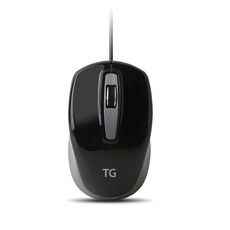 TG-M500U 무소음 인체공학 유선마우스 블랙색상, 블랙
