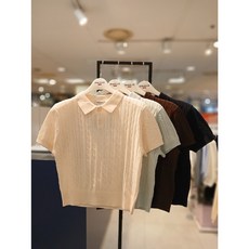 폴햄키즈 빠른배송 공용 케이블 카라 스웨터 반팔티셔츠 PKG2ER3010